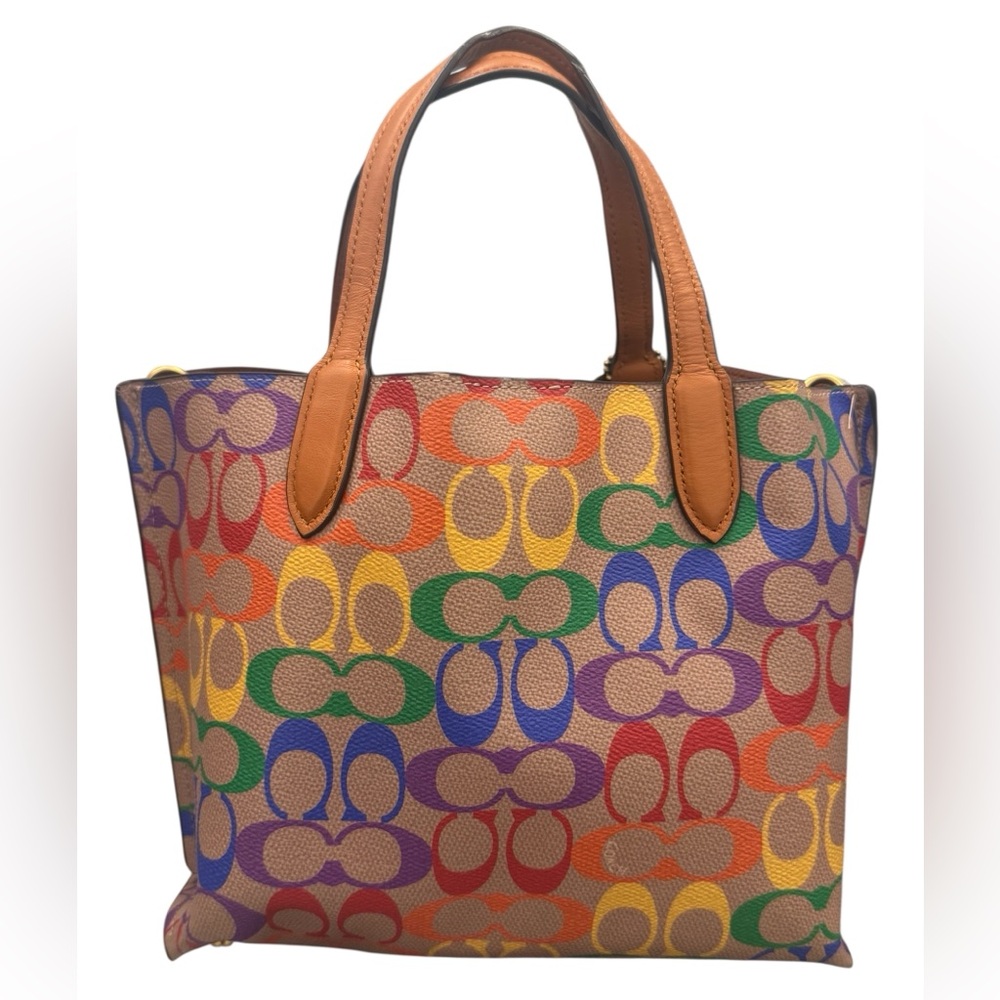 Coach Willow Pride Monogram Coated Canvas Rainbow Signature C Tote Crossbody - Picture 3 of 11
